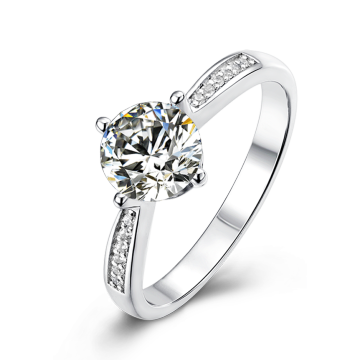 Classic 925 Pure Silver Moissanite Jewelry With Four-prong Created Brilliant Luxury Accessory For Women